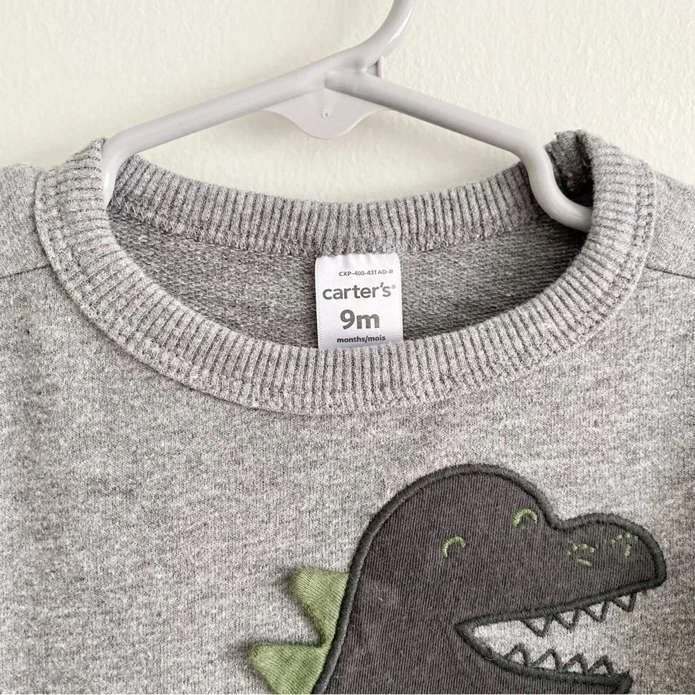 Carter's Gray Dinosaur Sweatshirt for Kids